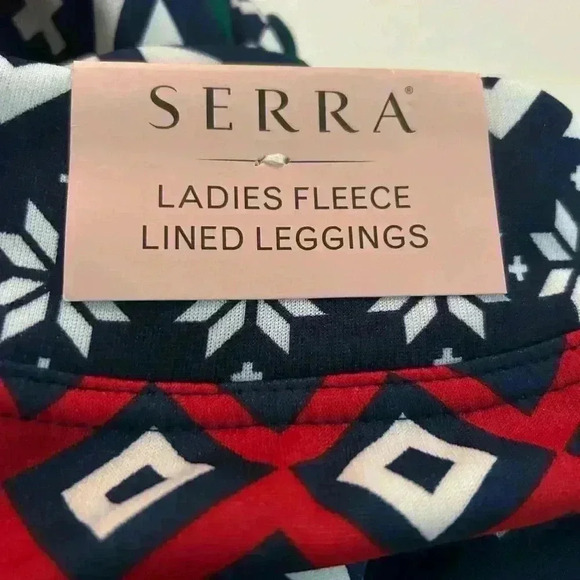 Serra Fleece Leggings. Medium. (8-10). Green, Red, Blue. NWT. - Picture 3 of 4